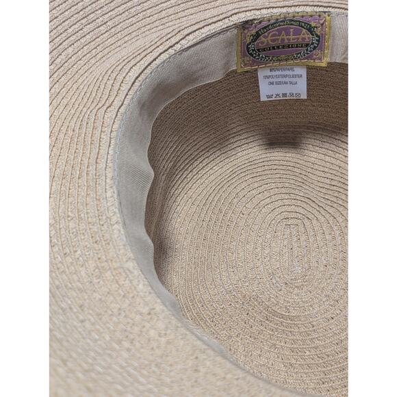 Scala Collezione Tan Packable Sun Beach Paper Straw Hat NWOT One Size main image 4
